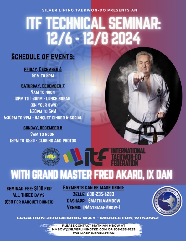 ITF Technical seminar conducted by GM Fred Akard IX, Dan